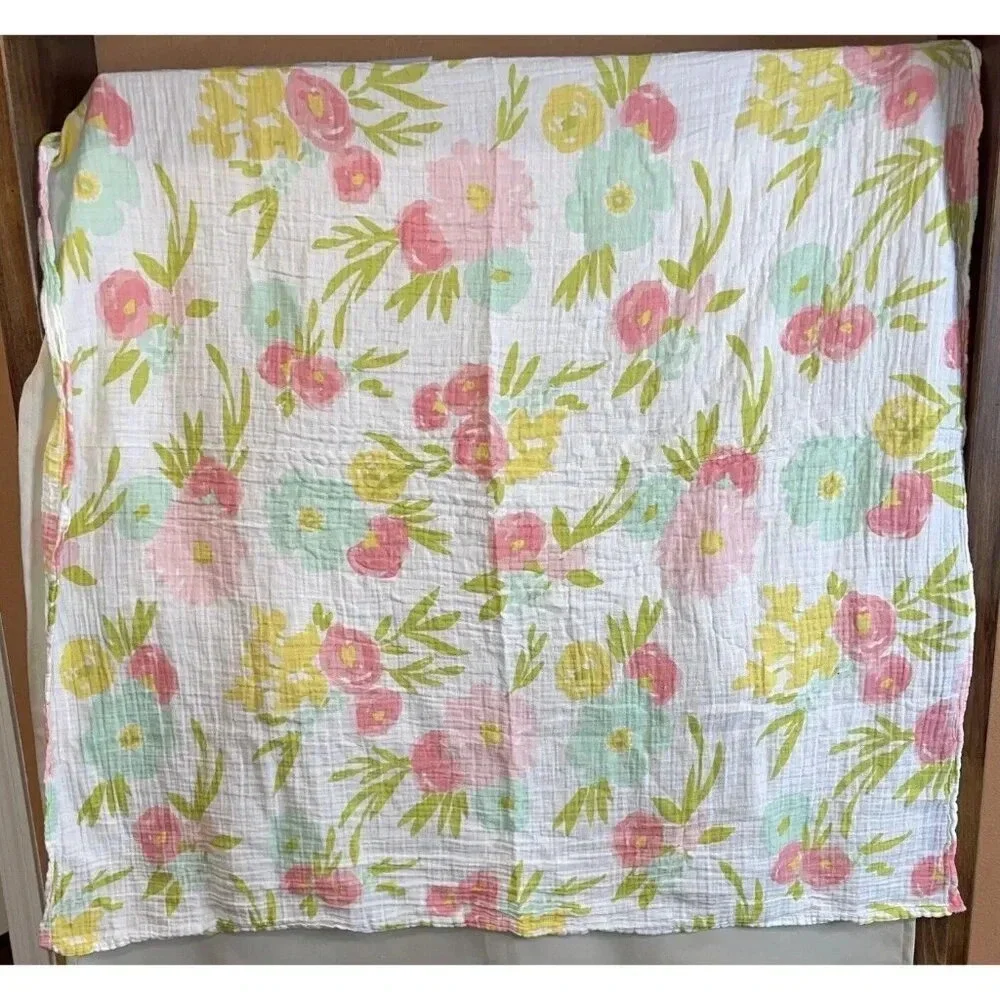 Cloud Island Muslin Gauze Swaddle Baby Blankets Pink Flowers Hearts‎ 47